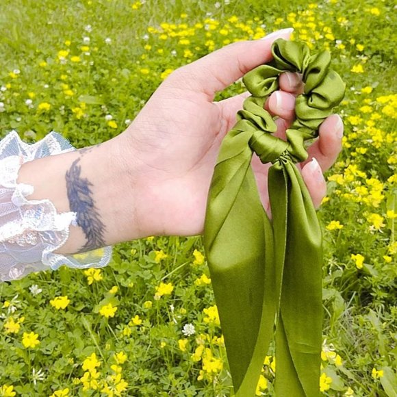 Hair Scrunchies Silk Satin Hair Scarf - Picture 5 of 7